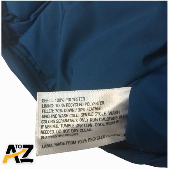 All In Motion Womens Puffer Coat Size S Blue Hooded Packable Down Full Zip Long - Picture 9 of 12